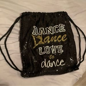 Black Sequin draw string bag